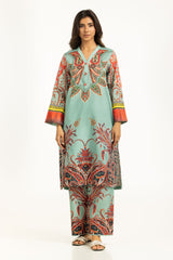 Cross Slub Printed Co-Ord Set