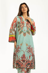Cross Slub Printed Co-Ord Set