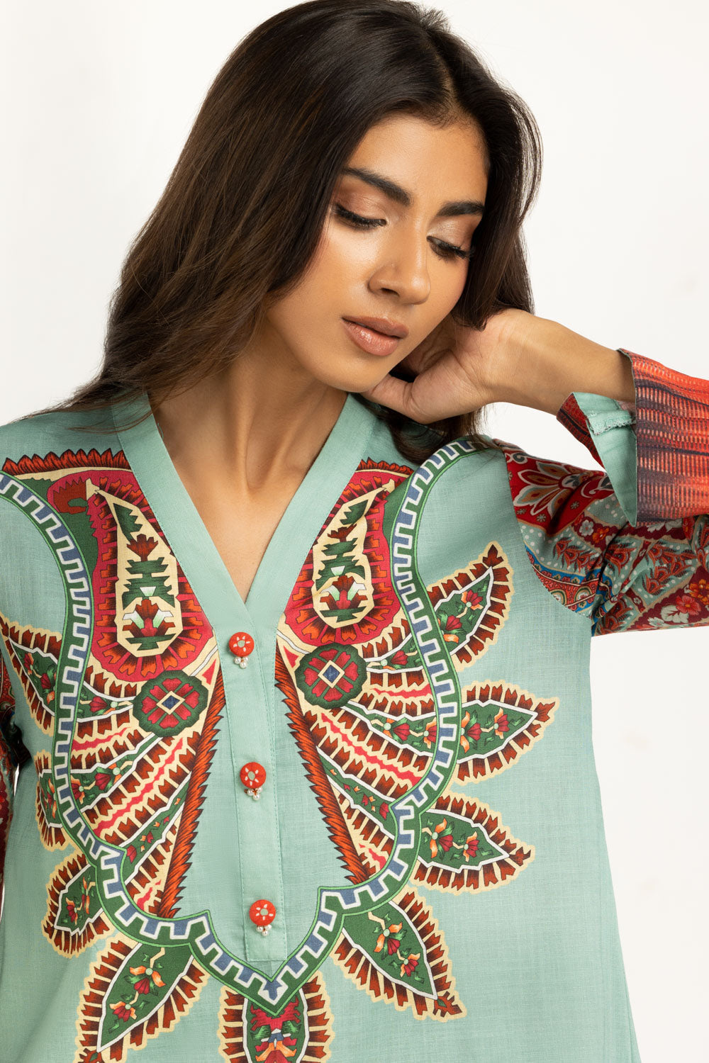 Cross Slub Printed Co-Ord Set