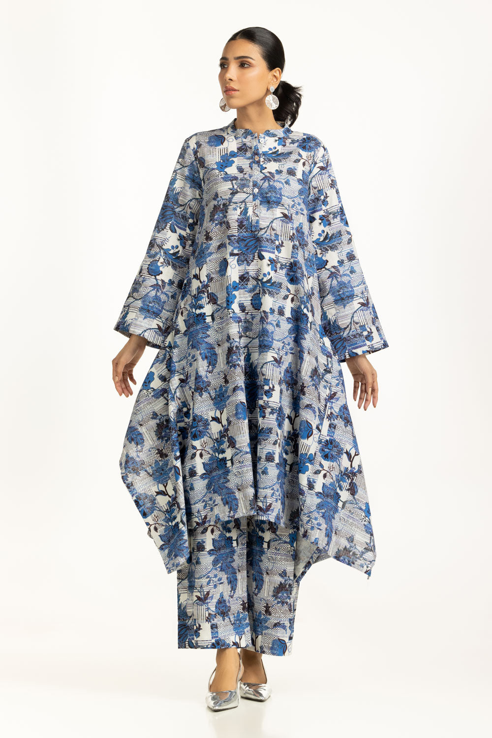 Cross Slub Printed Co-Ord Set