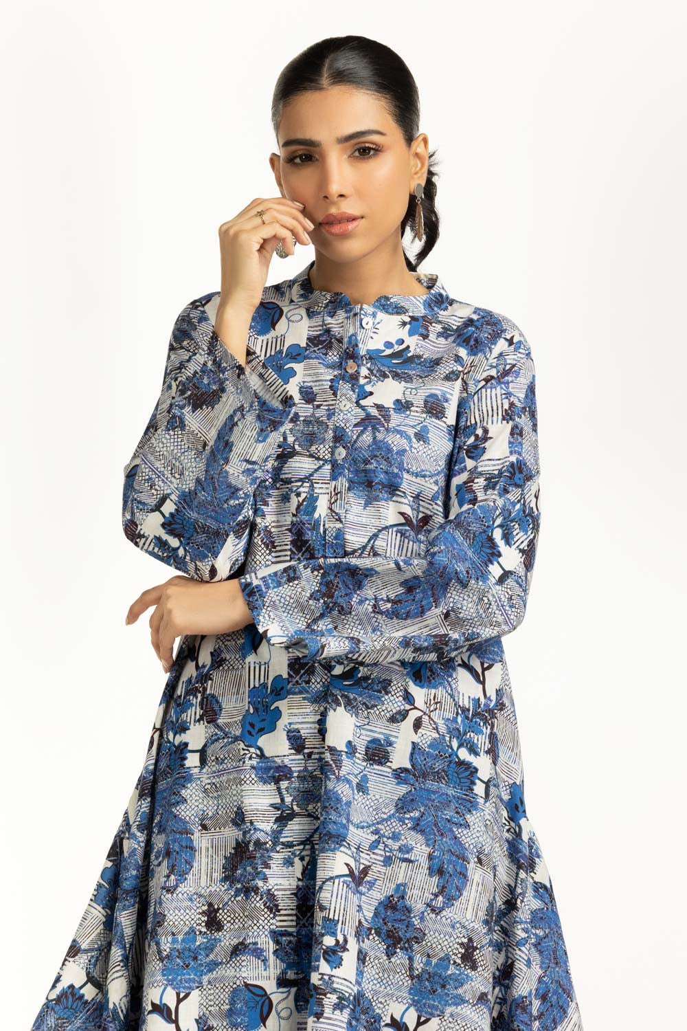Cross Slub Printed Co-Ord Set