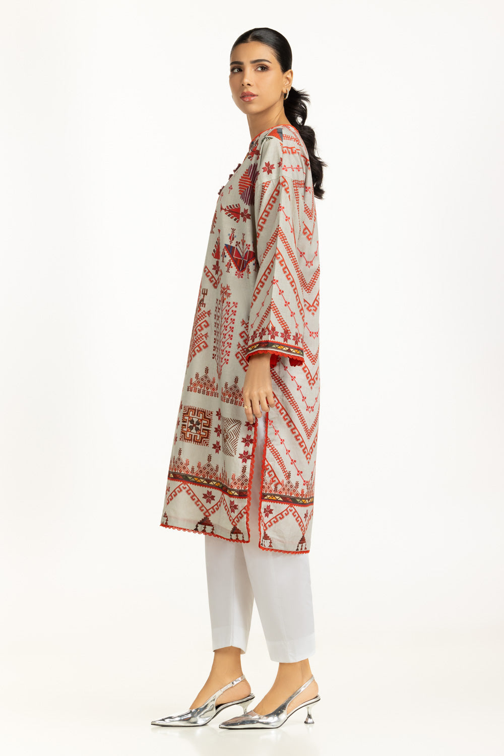 Cross Slub Printed Shirt