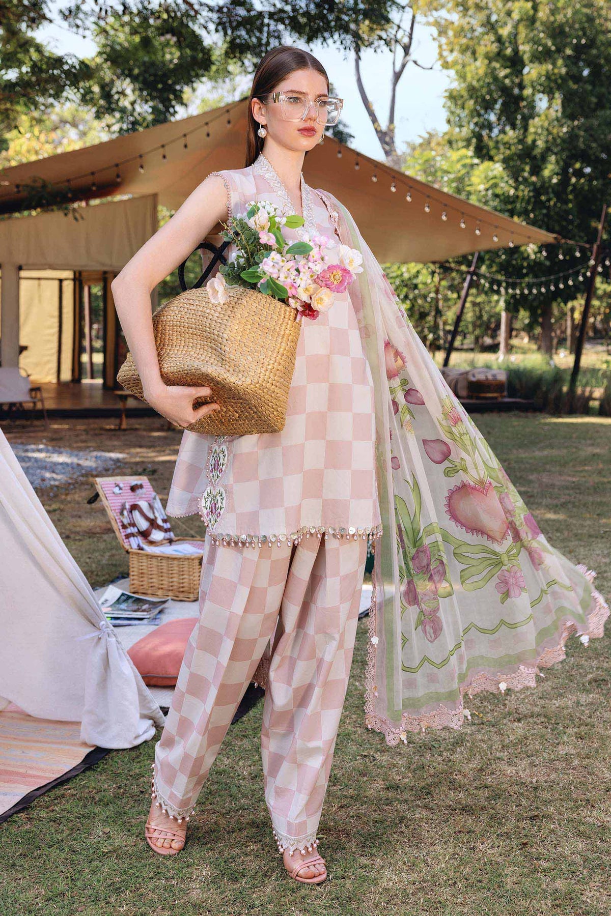 3 Piece Unstitched Embroidered Lawn Suit