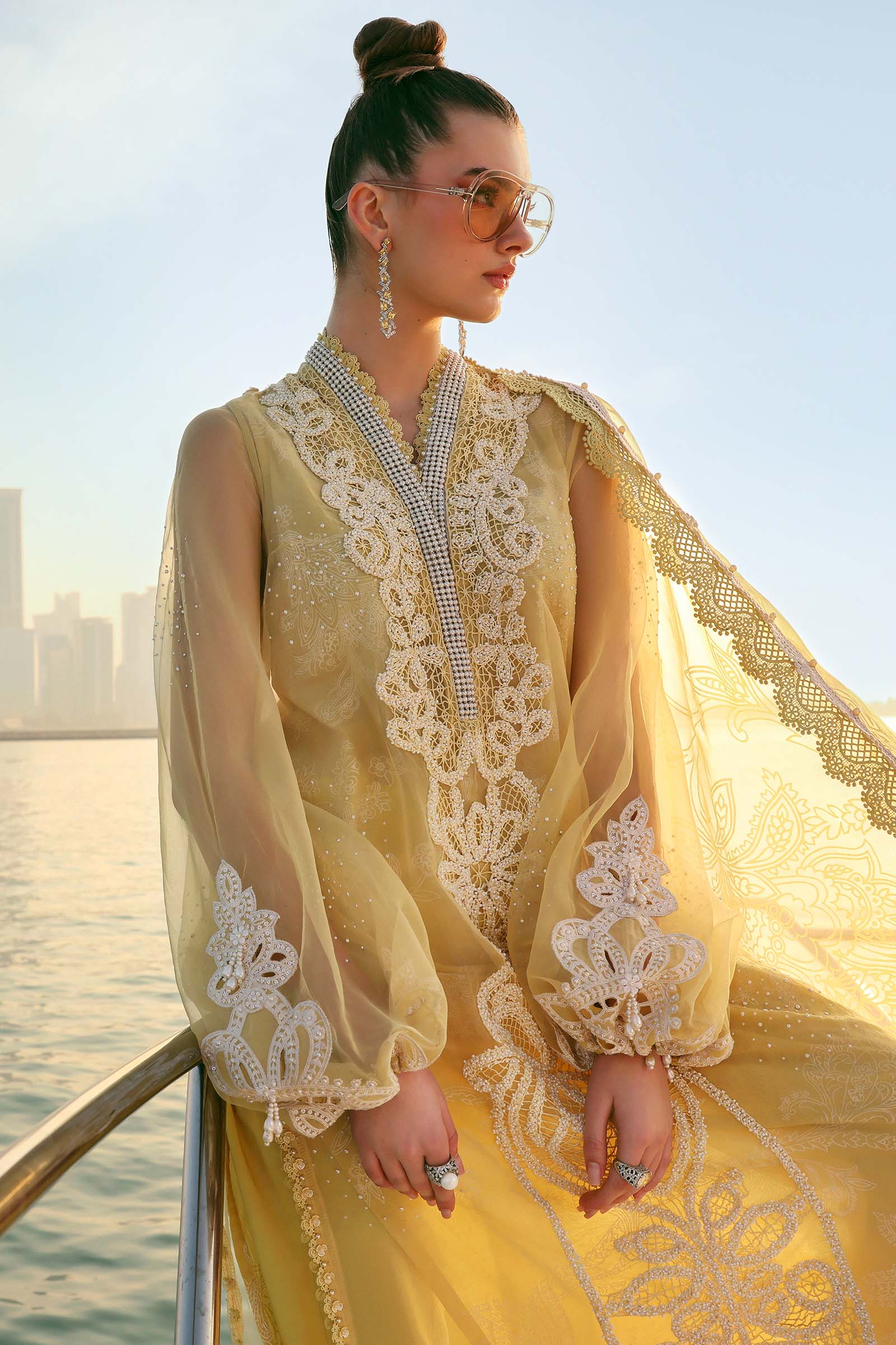 3 Piece Unstitched Embroidered Organza Suit