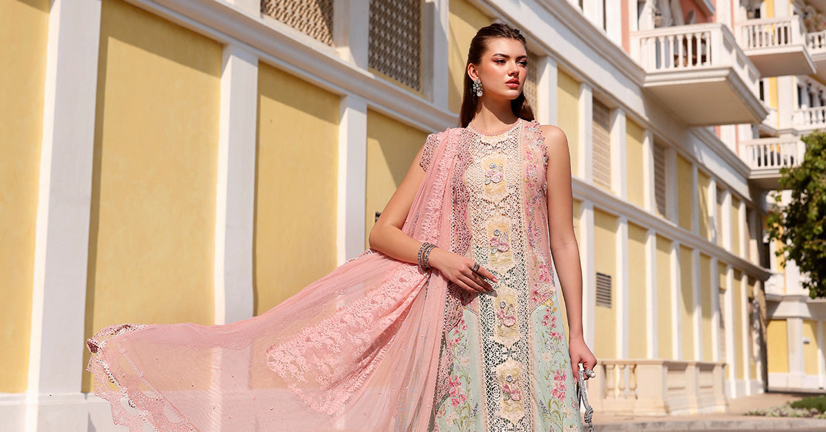 3 Piece Unstitched Embroidered Lawn Suit