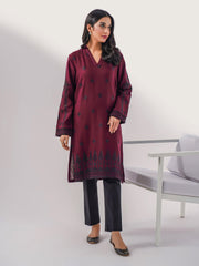 Slub Khaddar Shirt-Embroidered(Pret)