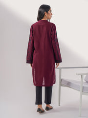 Slub Khaddar Shirt-Embroidered(Pret)