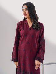 Slub Khaddar Shirt-Embroidered(Pret)