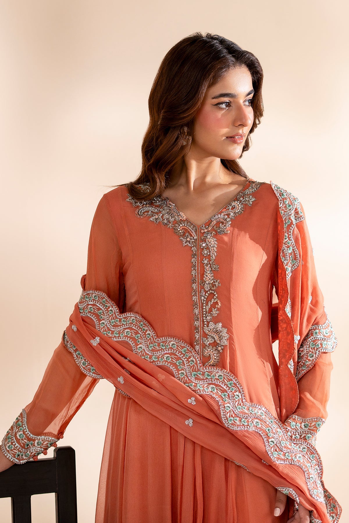 3-PC Embroidered Chiffon CMA-6-418