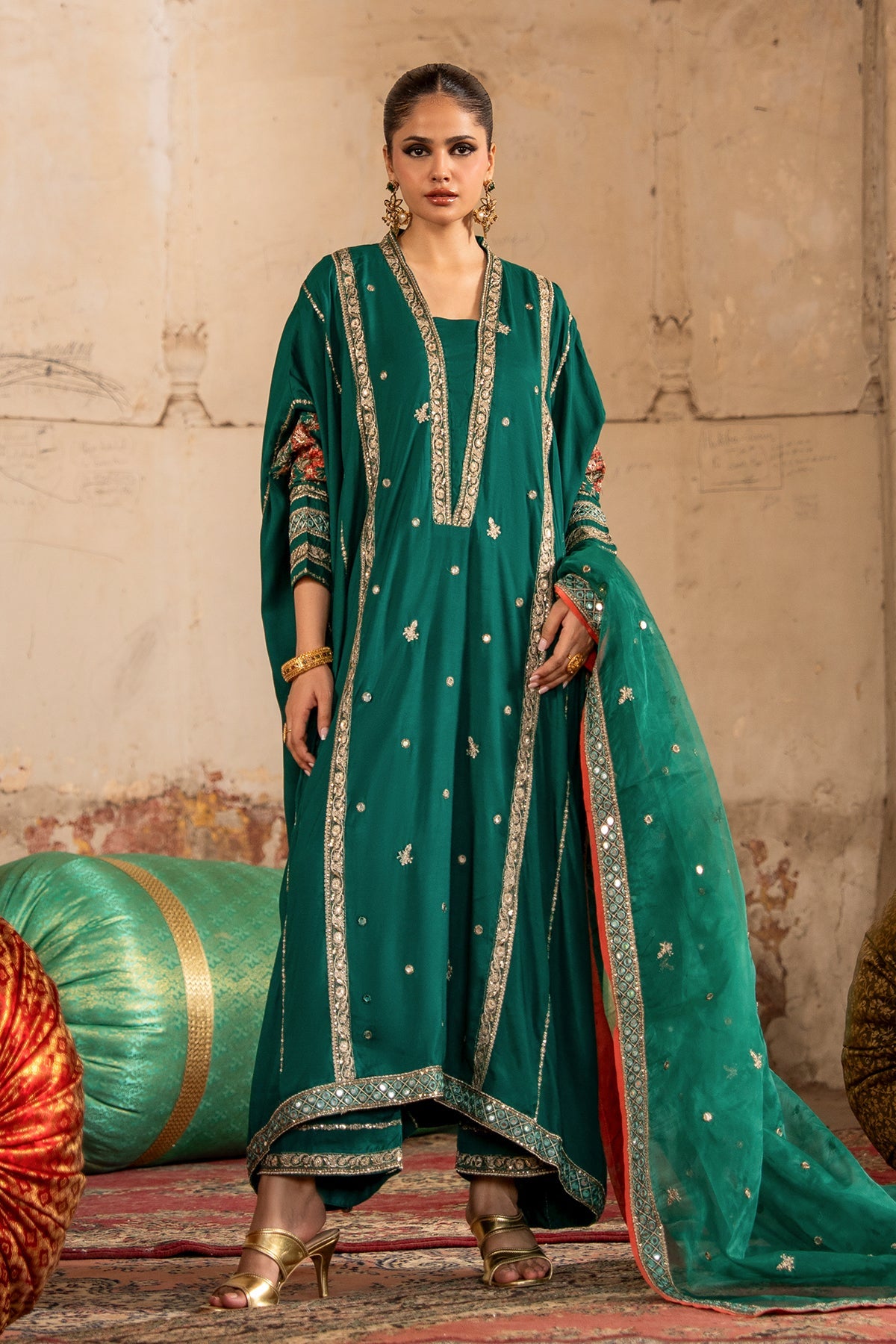 Embroidered Raw Silk CMA-6-388