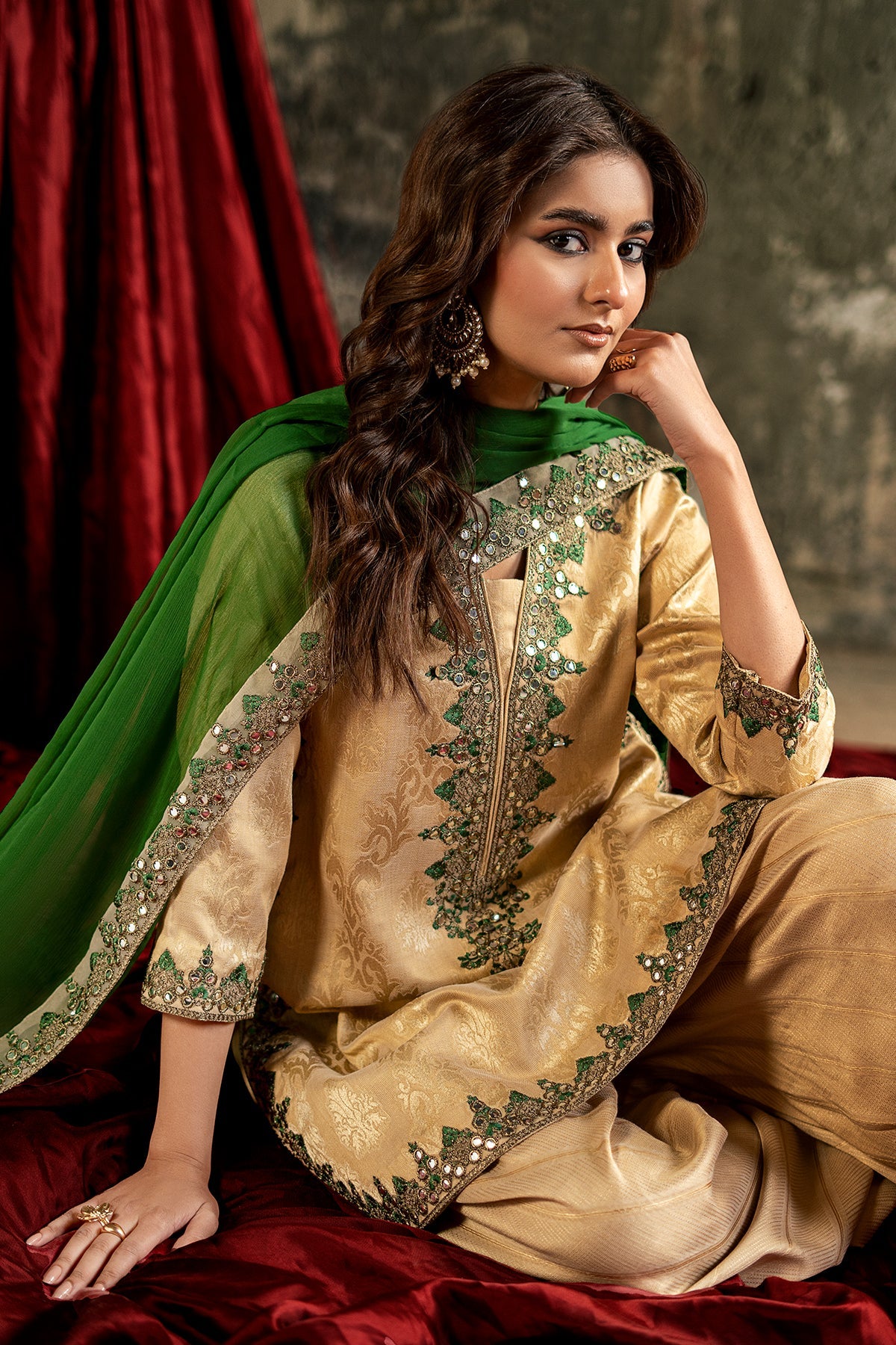3-PC Embroidered  Jacquard CMA-6-278