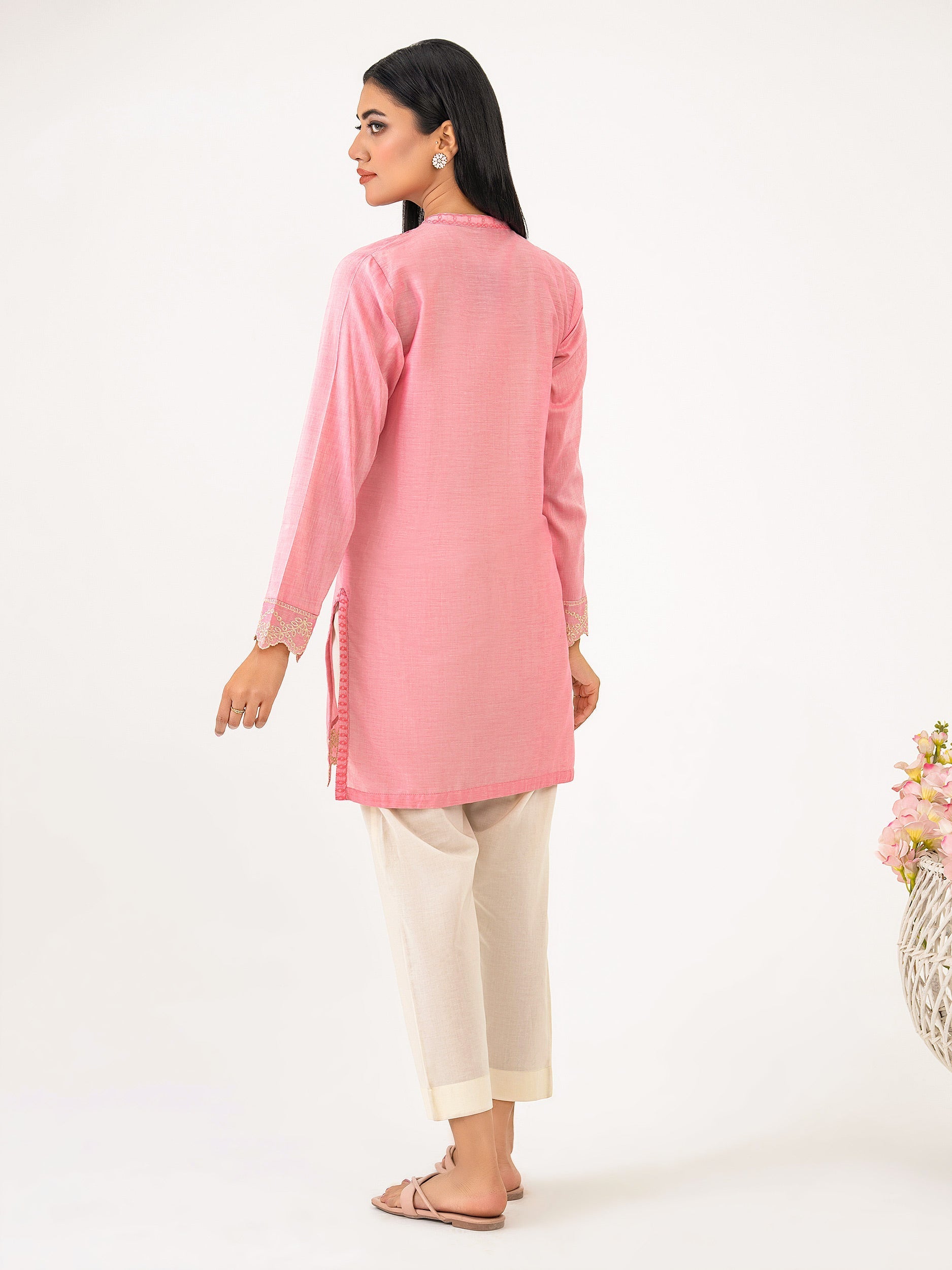 Yarn Dyed Kurti-Embroidered (Pret)