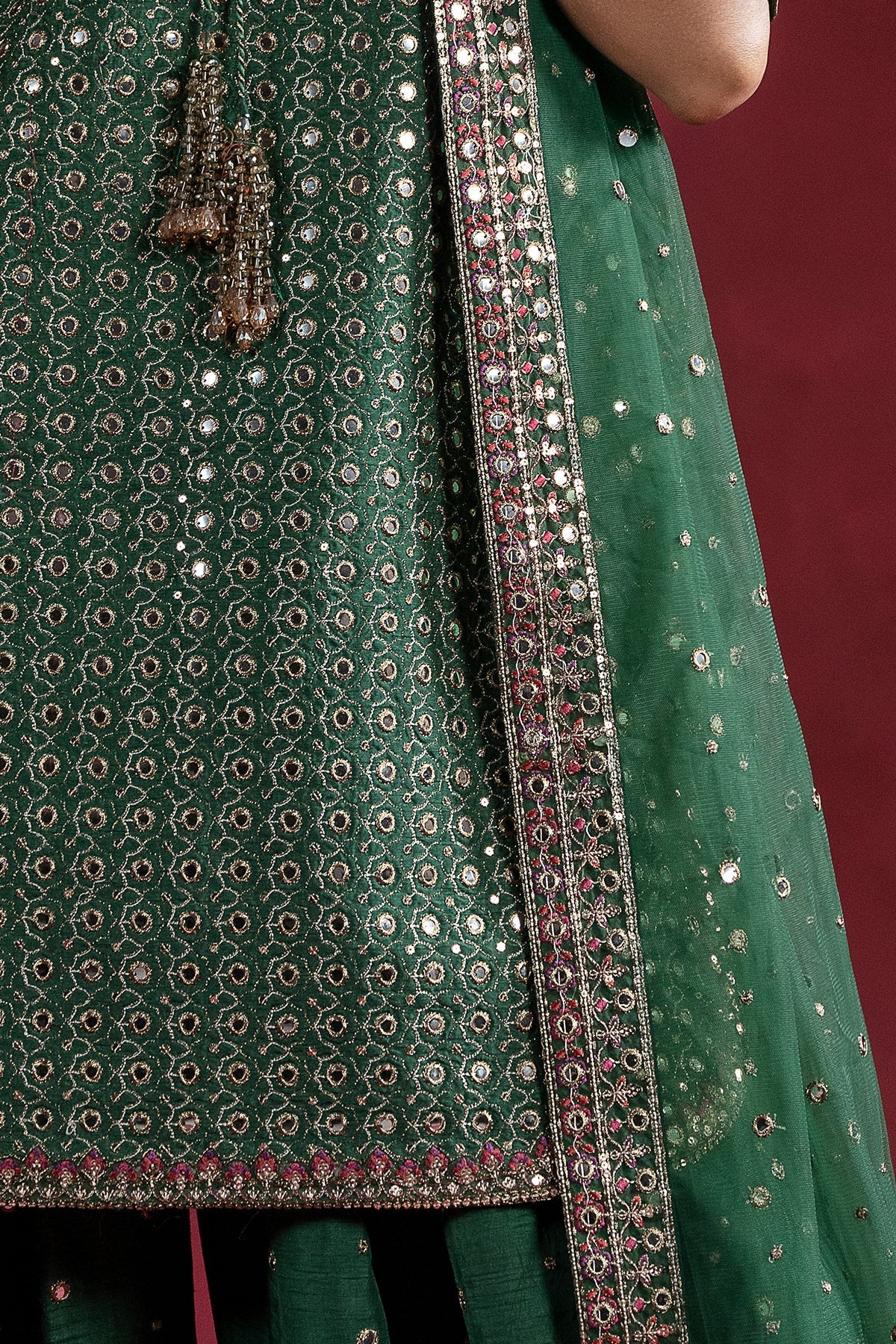 3-PC Embroidered Raw-Silk Suit CMA-6-238