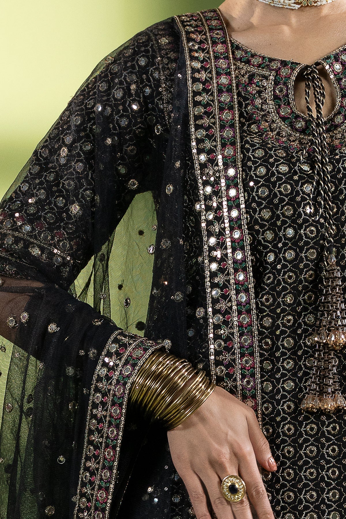 3-PC Embroidered Raw-Silk Suit CMA-6-237