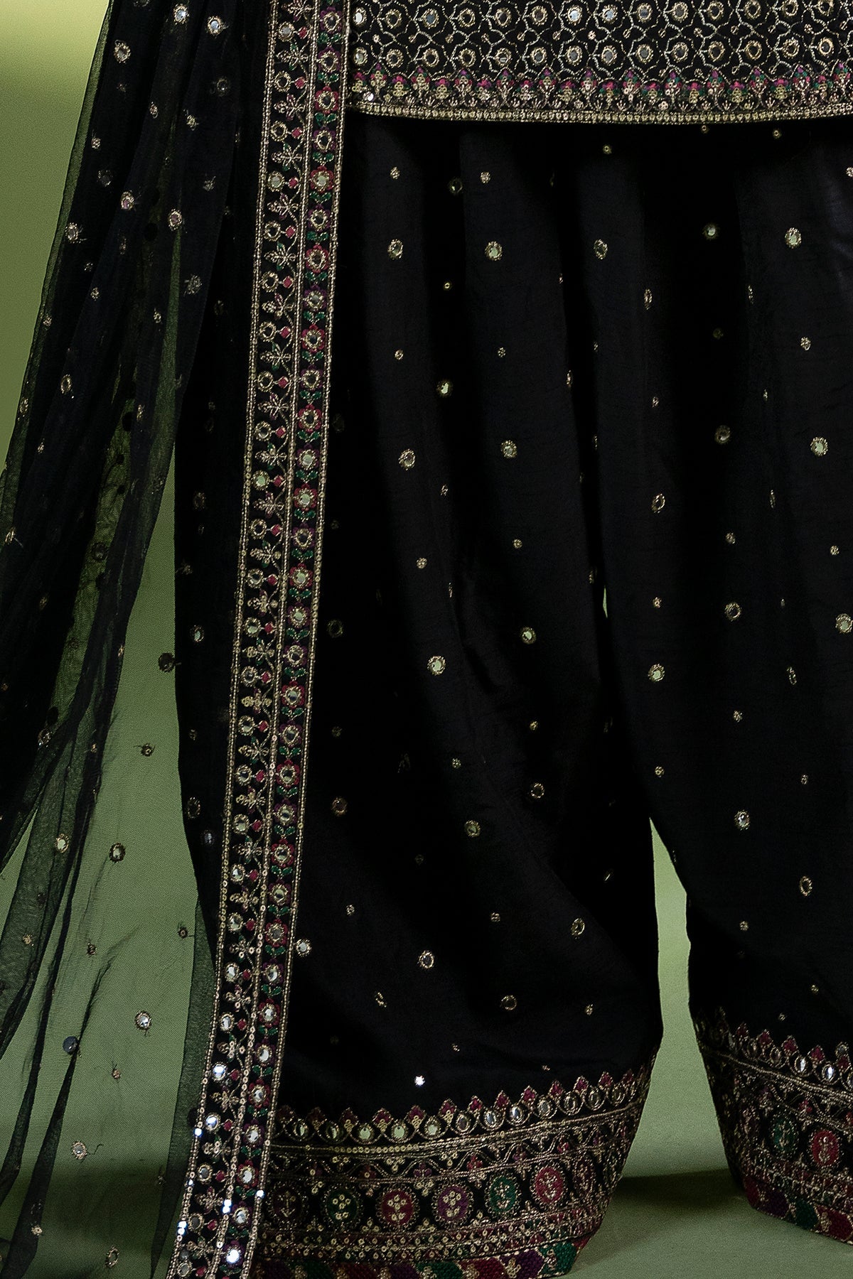3-PC Embroidered Raw-Silk Suit CMA-6-237
