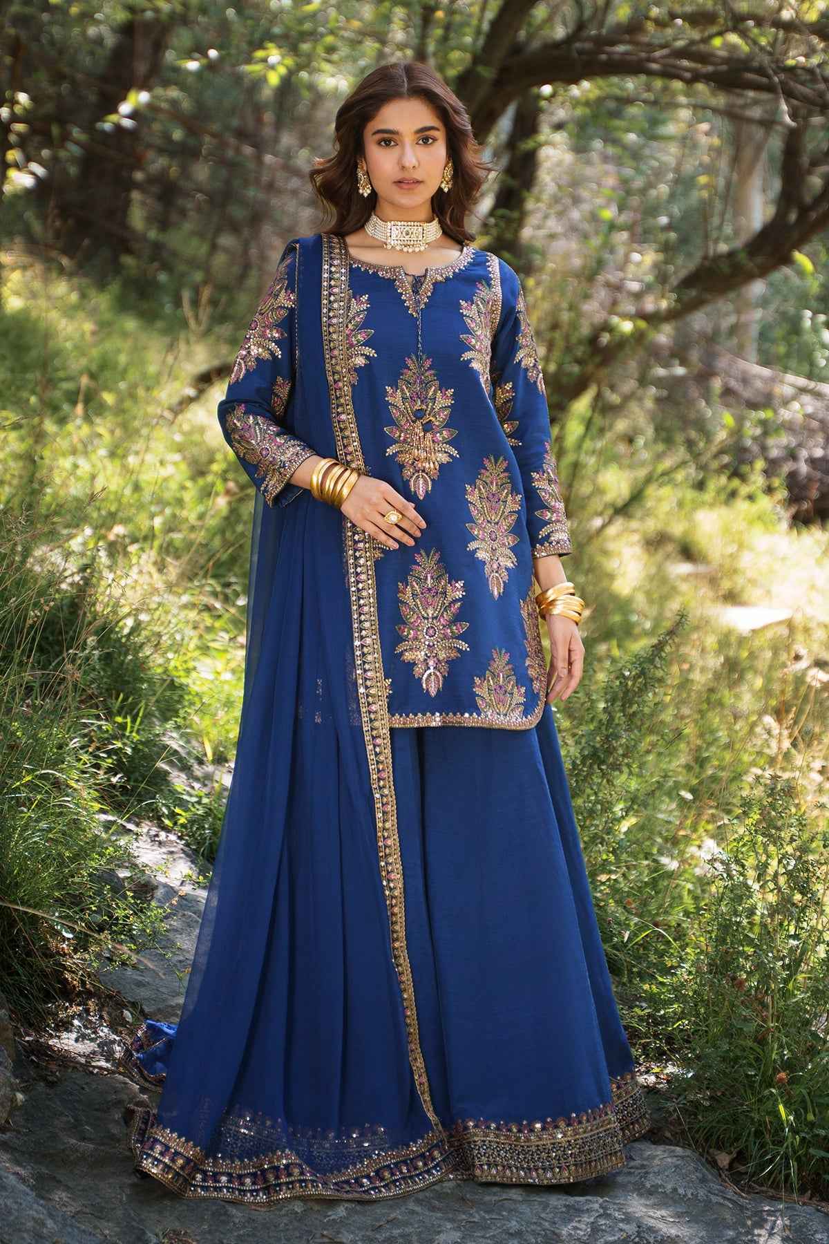 Embroidered Raw Silk CMA-6-440