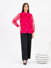 Organza Top With Inner-Embroidered