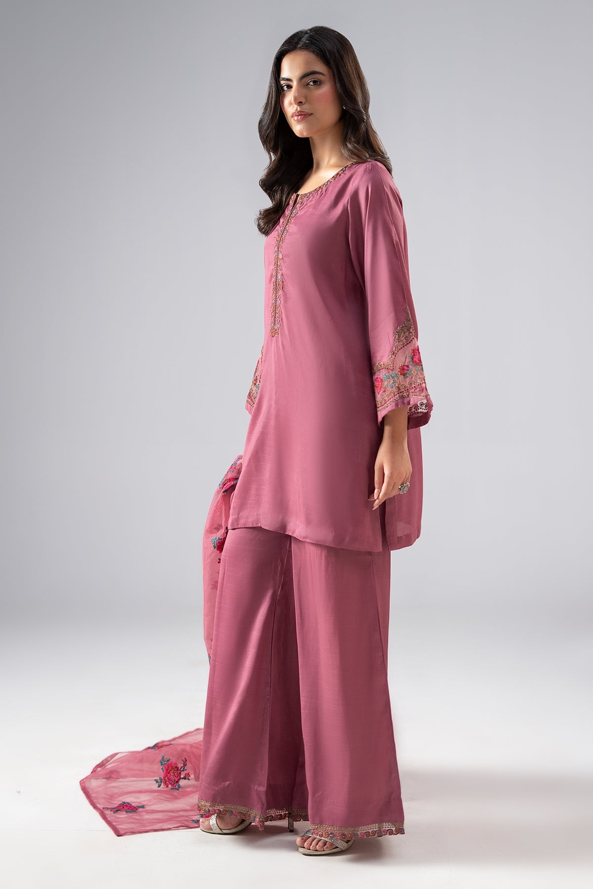 3-PC Embroidered Raw-Silk CMA-6-316