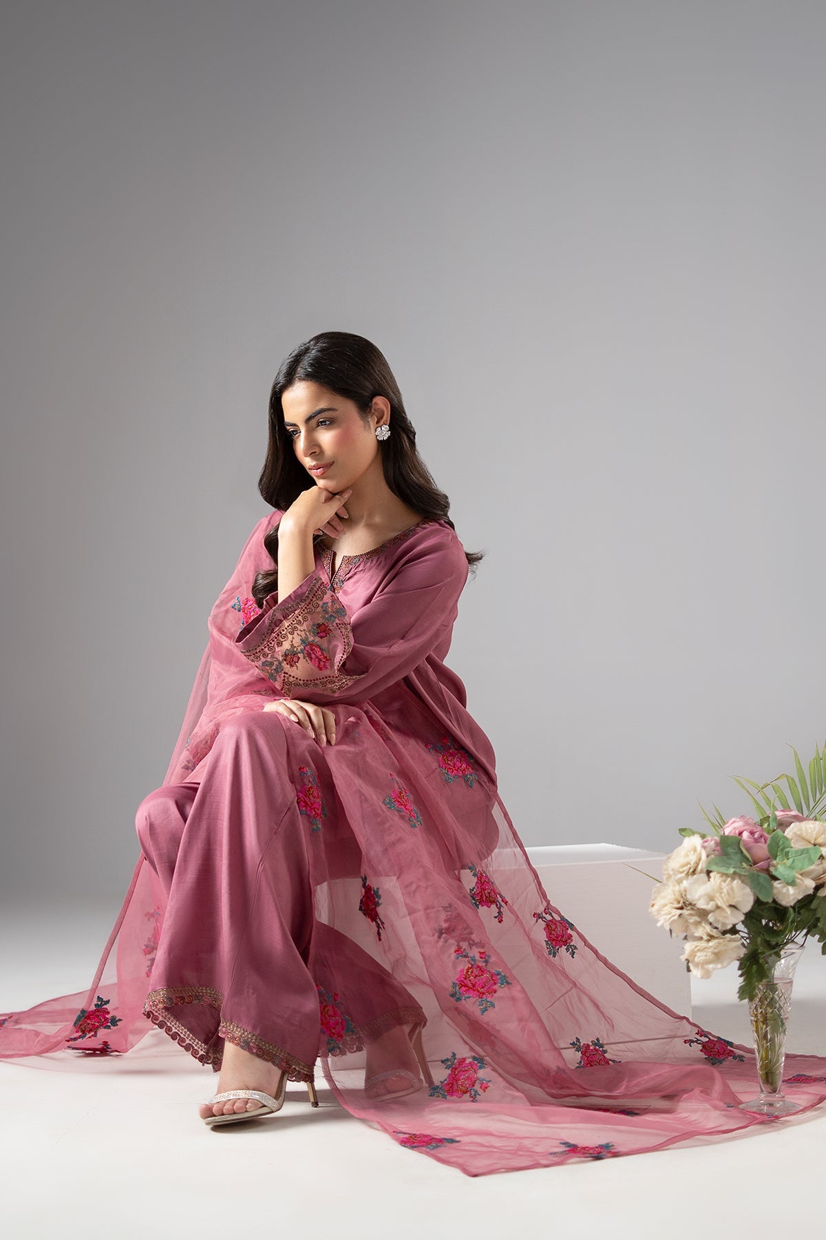 3-PC Embroidered Raw-Silk CMA-6-316