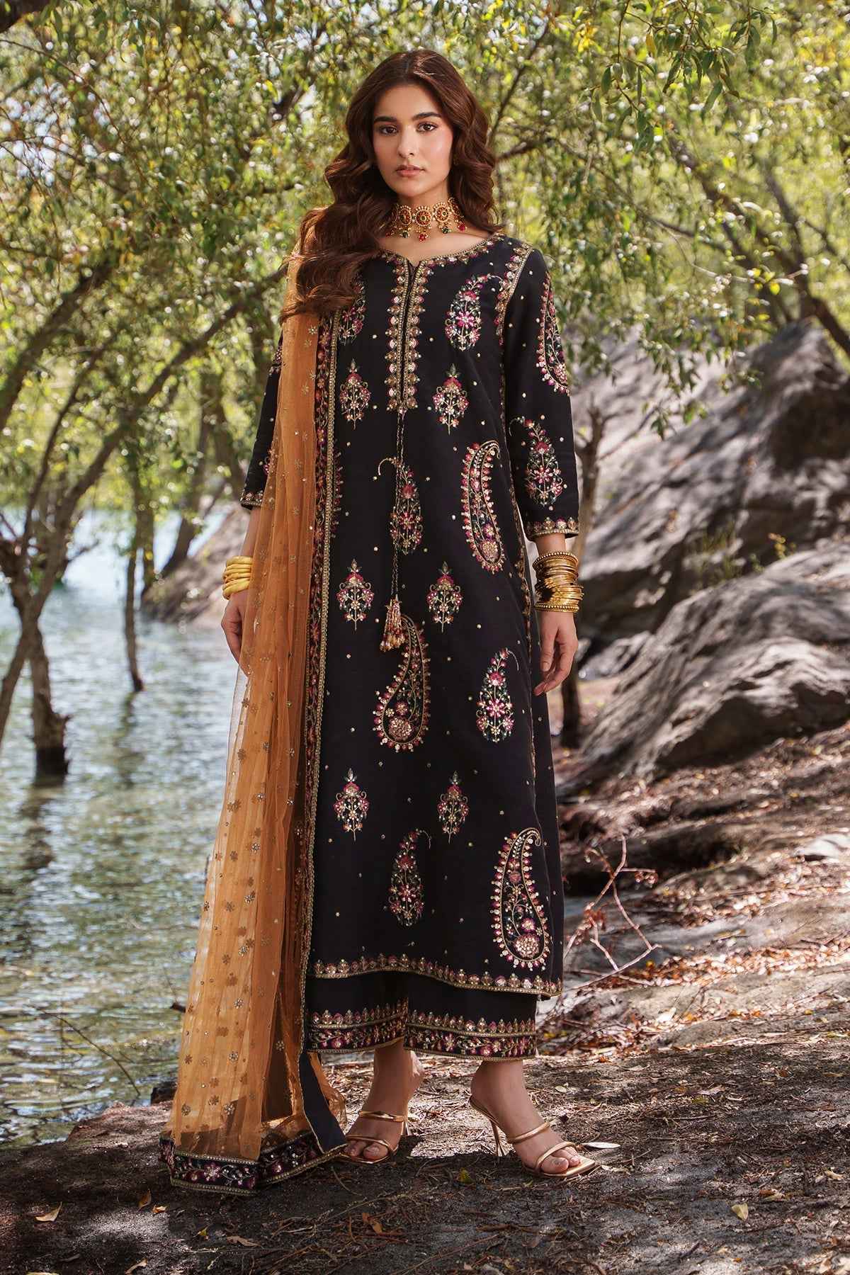 Embroidered Raw Silk CMA-6-447