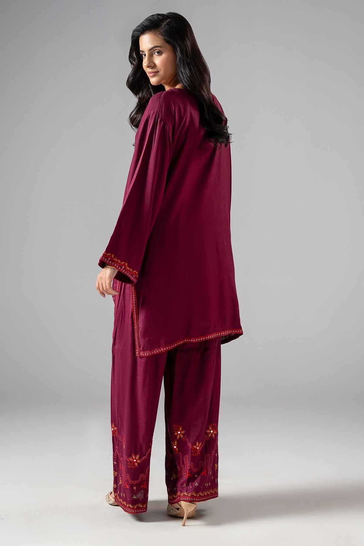 2-PC Embroidered Raw-Silk CMA-6-402