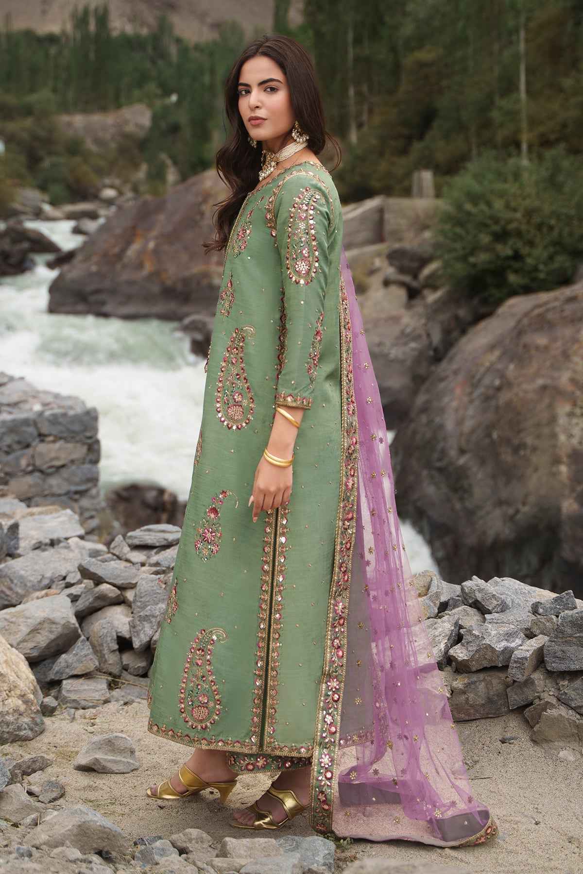 Embroidered Raw Silk CMA-6-446