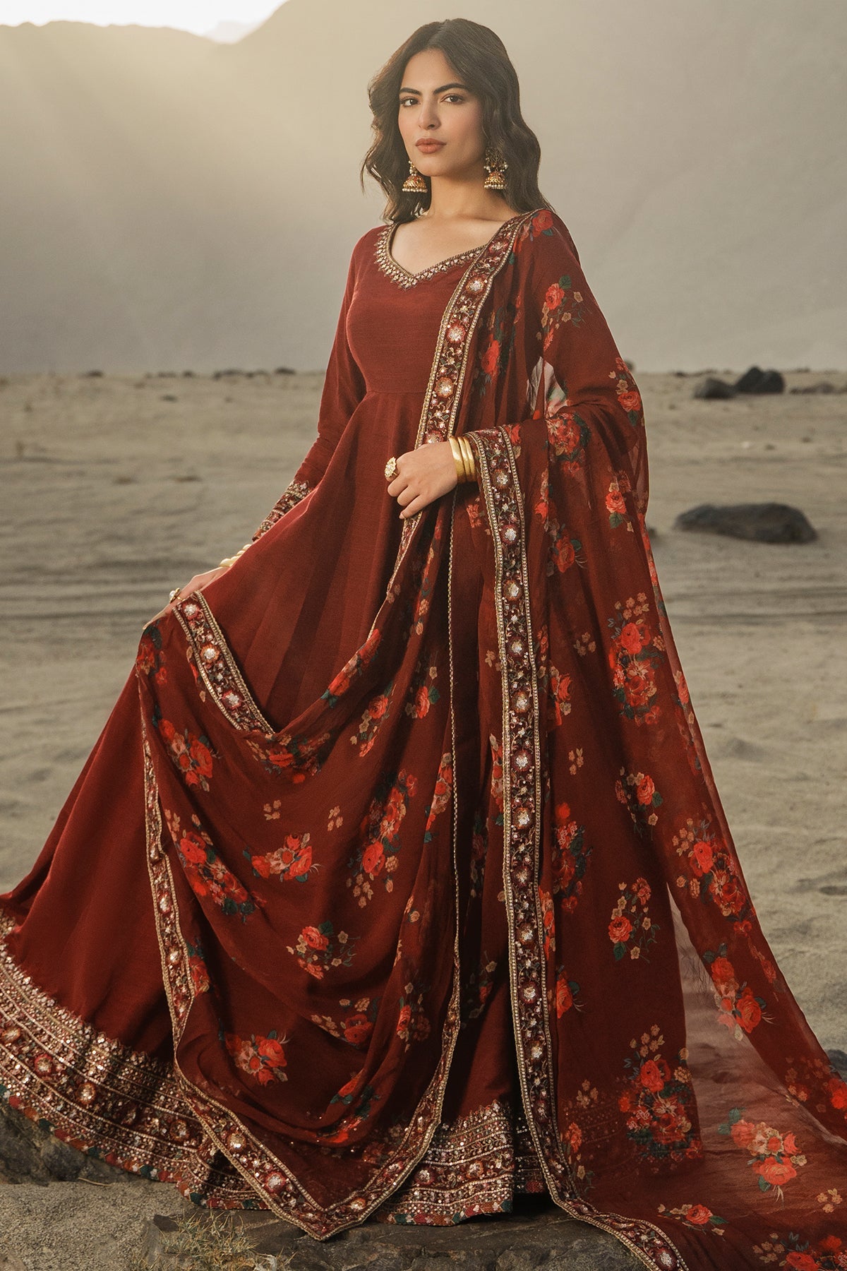 3 Pcs Stitched Raw Silk Pishwas CMA-6-430-Mehroon