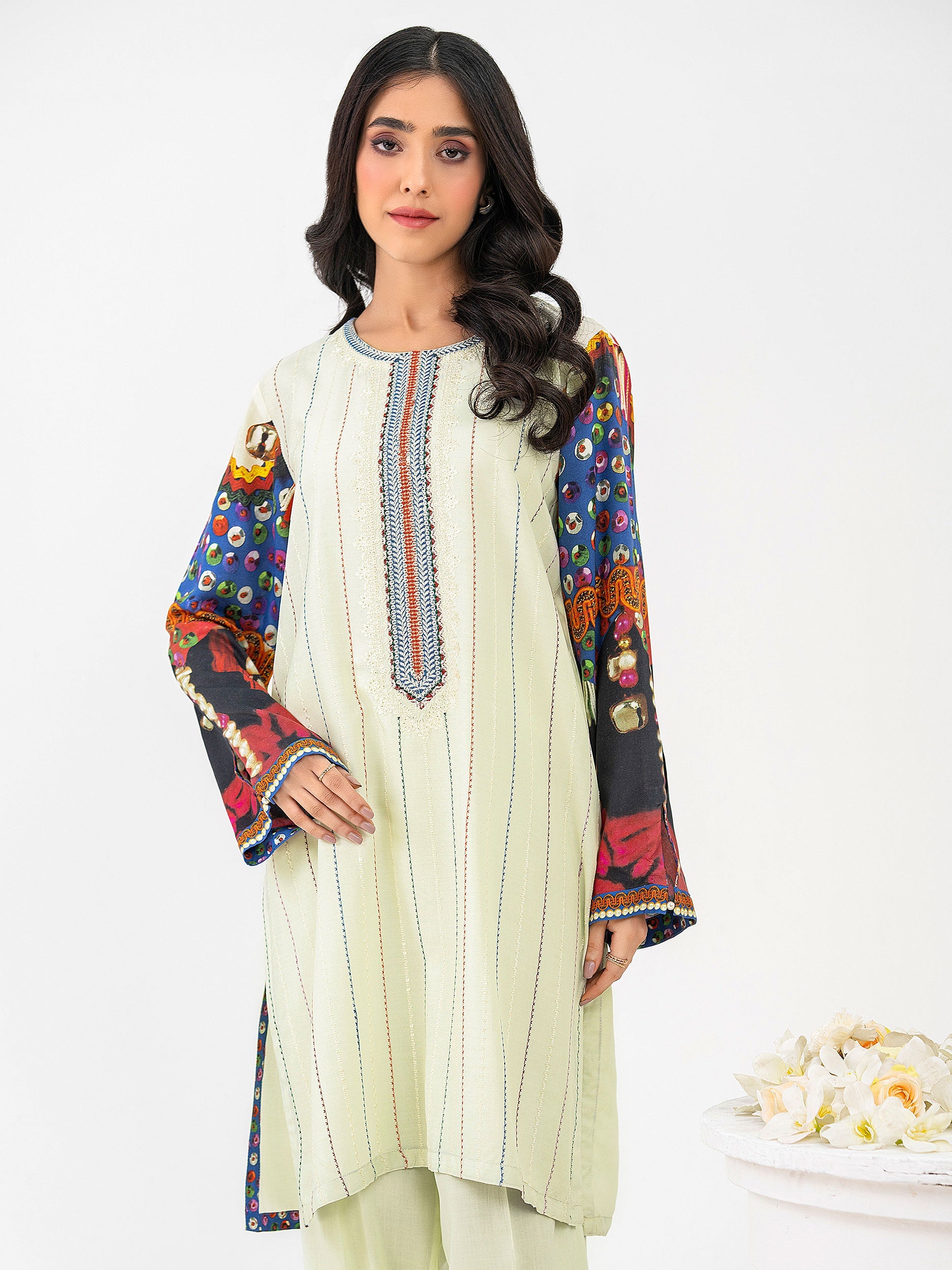 Linen Suit-Embroidered(Pret)
