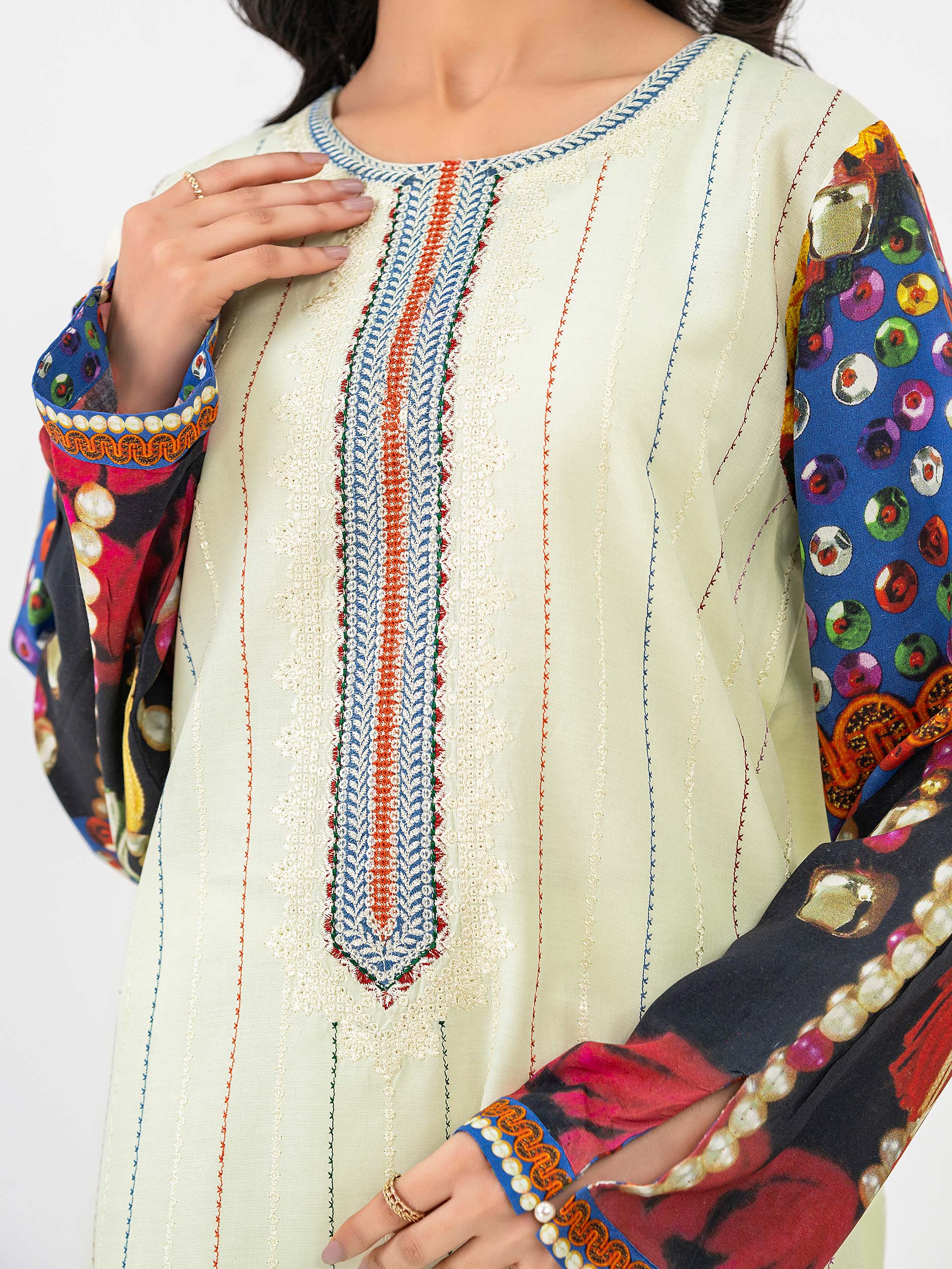 Linen Suit-Embroidered(Pret)