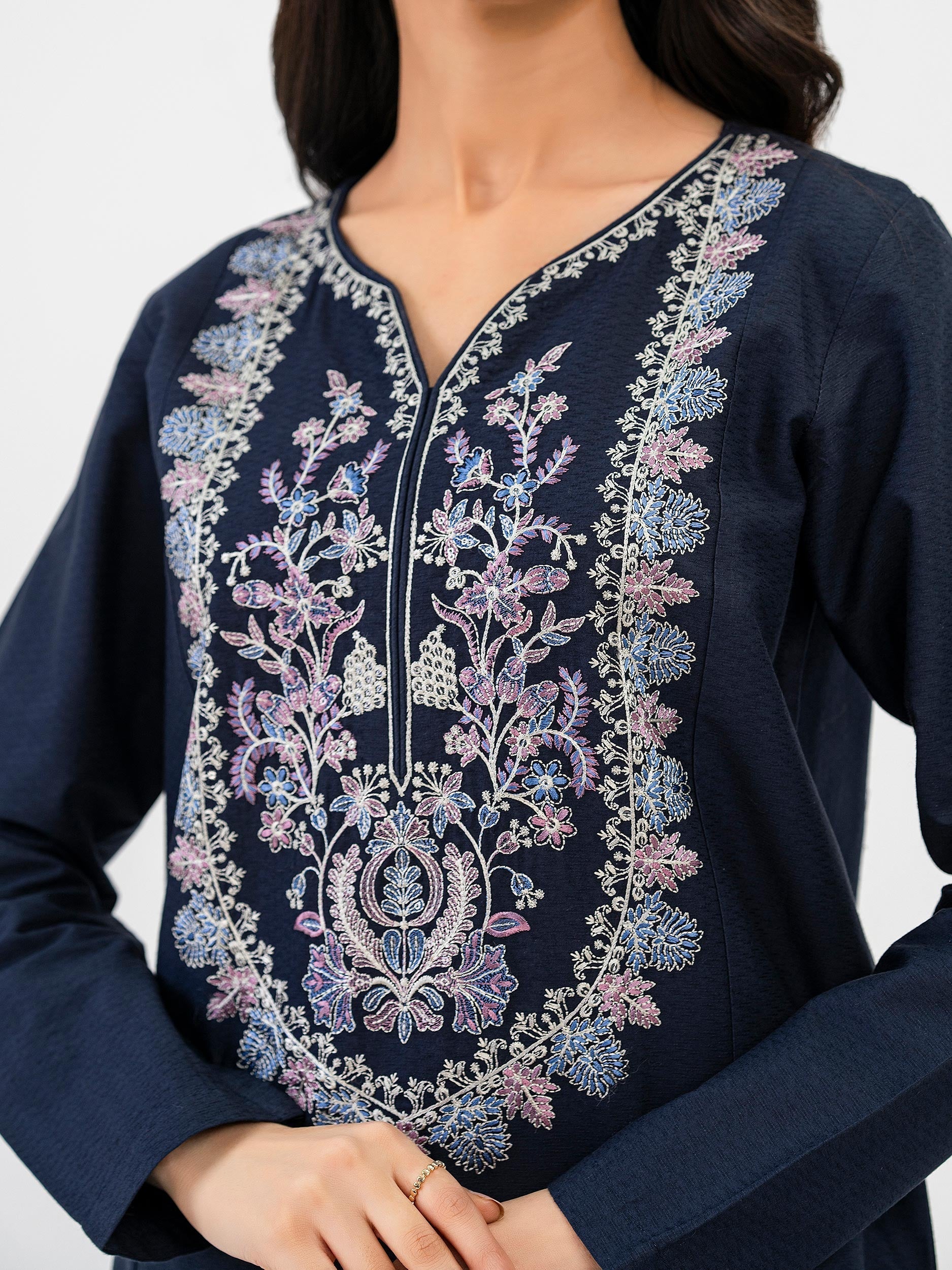 Jacquard Shirt-Embroidered (Pret)