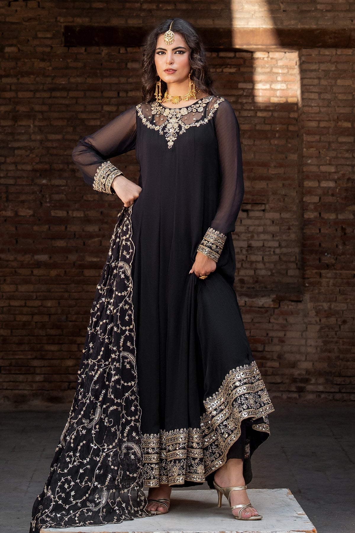 3-PC Embroidered Chiffon CMA-6-429
