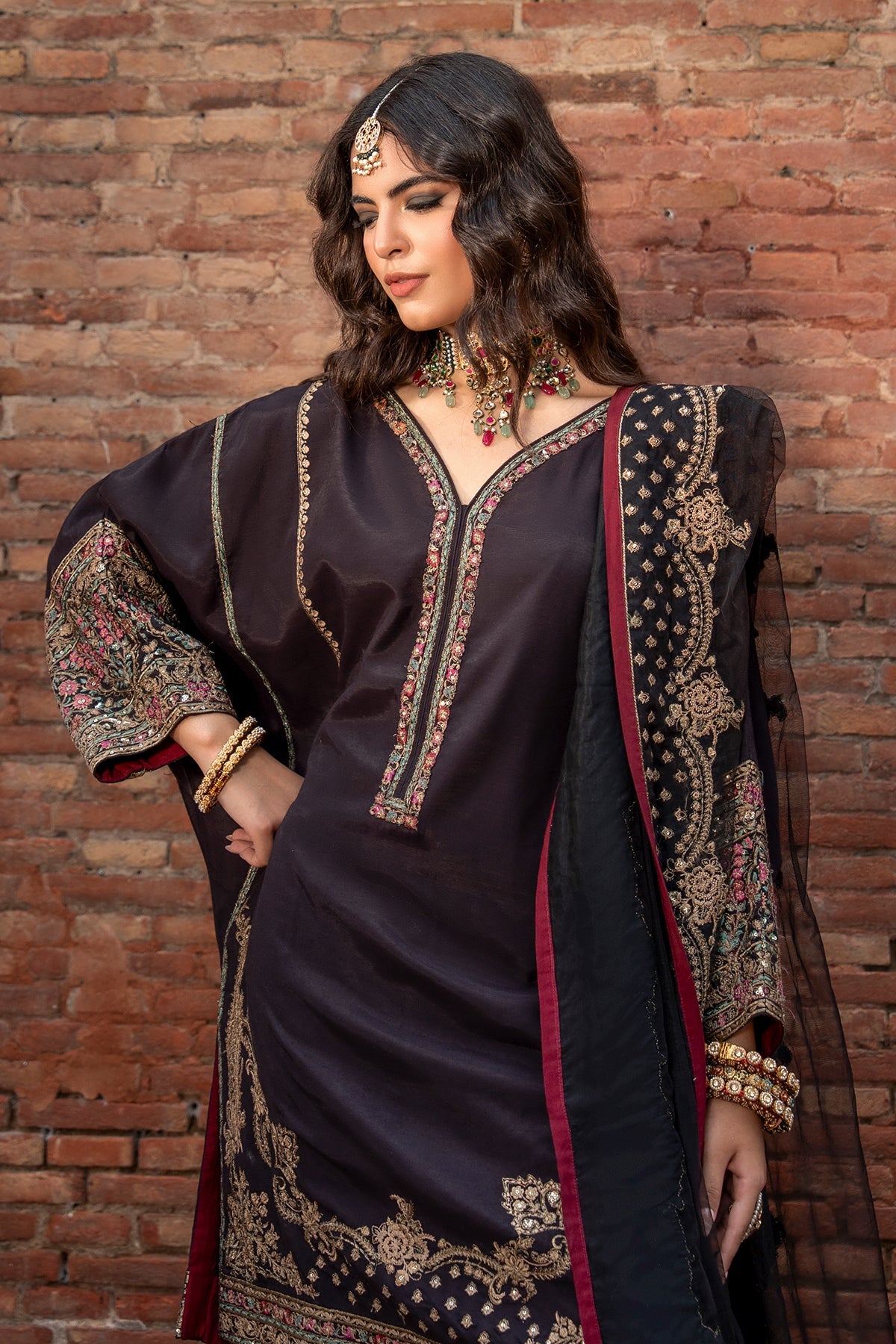 Embroidered Raw Silk CMA-6-383