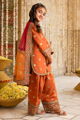 3-PC Embroidered Raw-Silk CKP-6-365