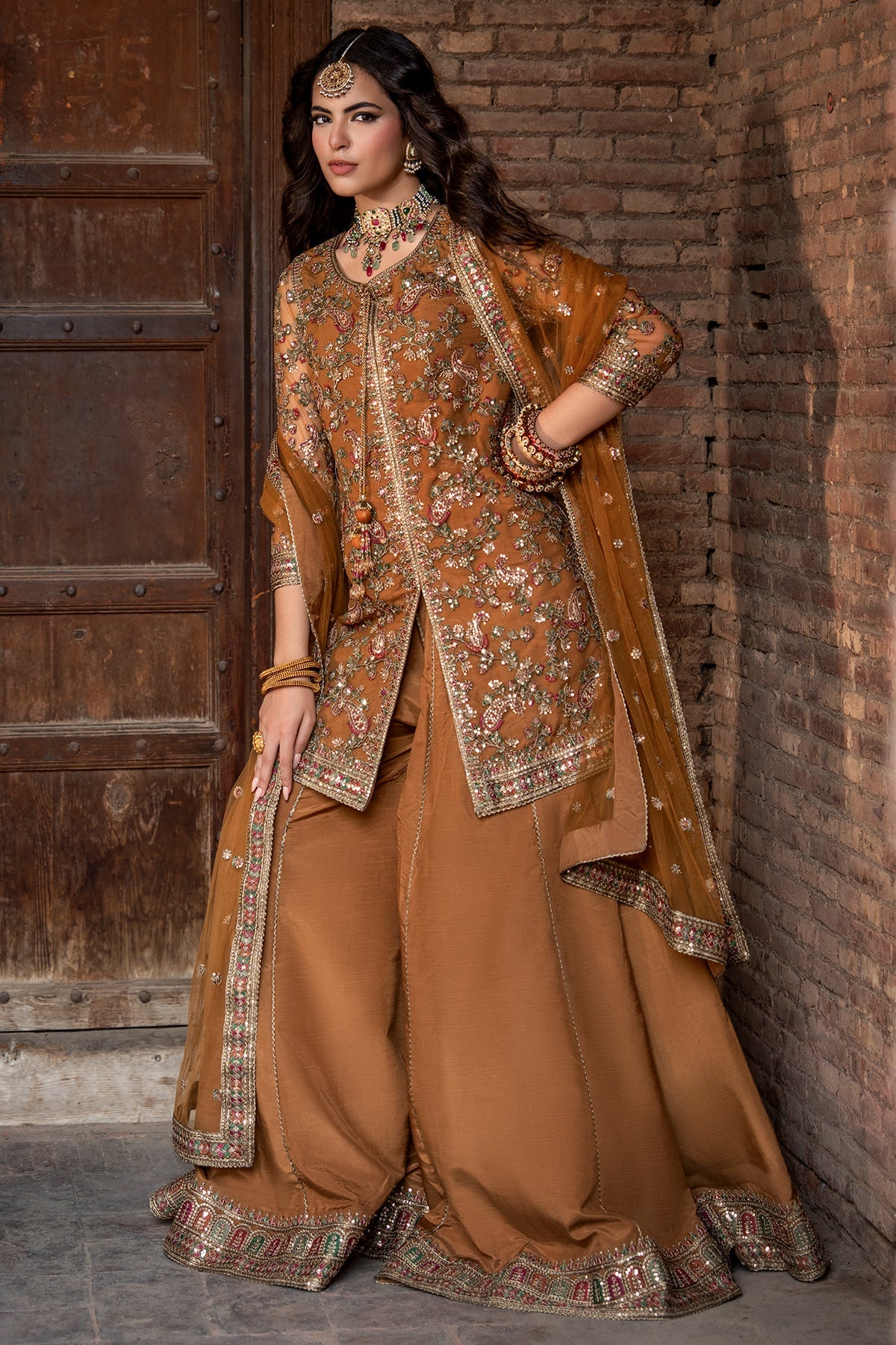3-PC Embroidered Raw Silk CMA-6-439