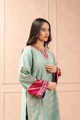 2 PIECE EMBROIDERED TWO TONE SUIT (LUXURY PRET)