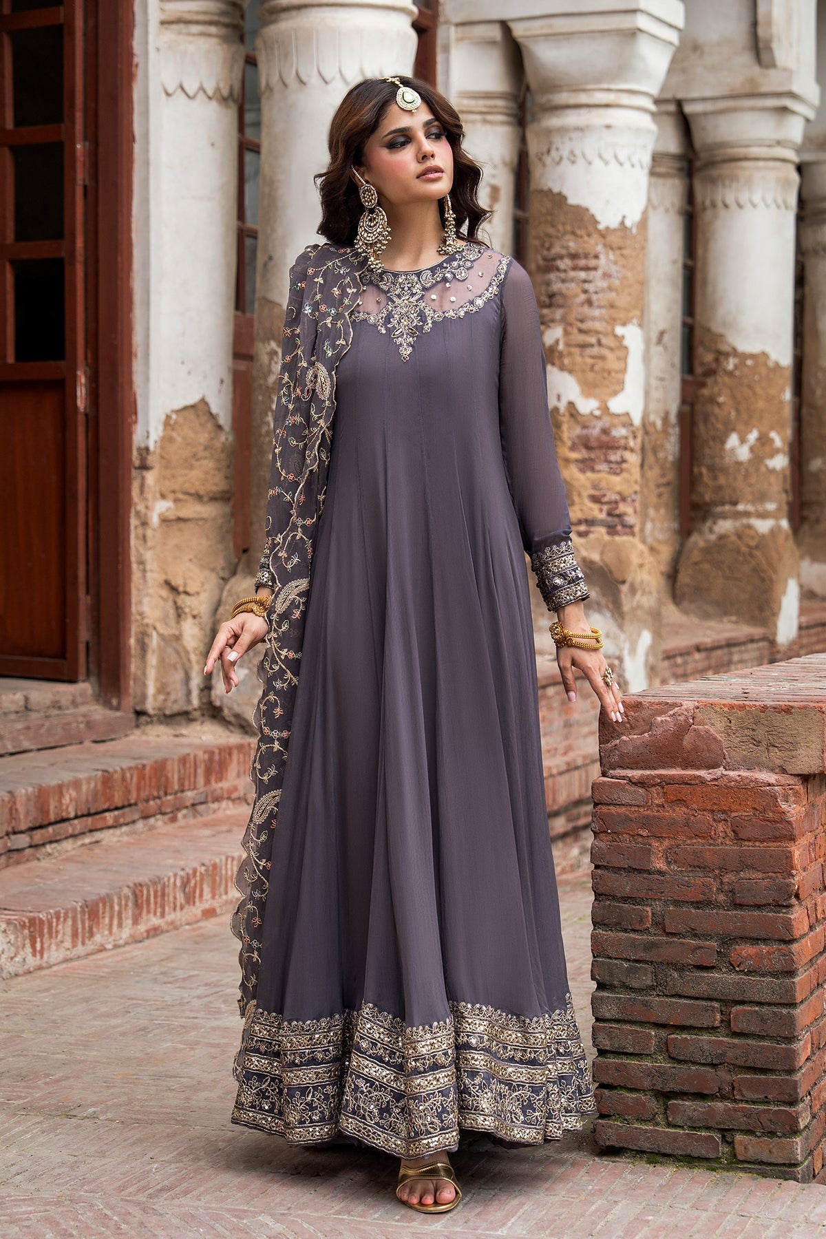 3-PC Embroidered Chiffon CMA-6-450