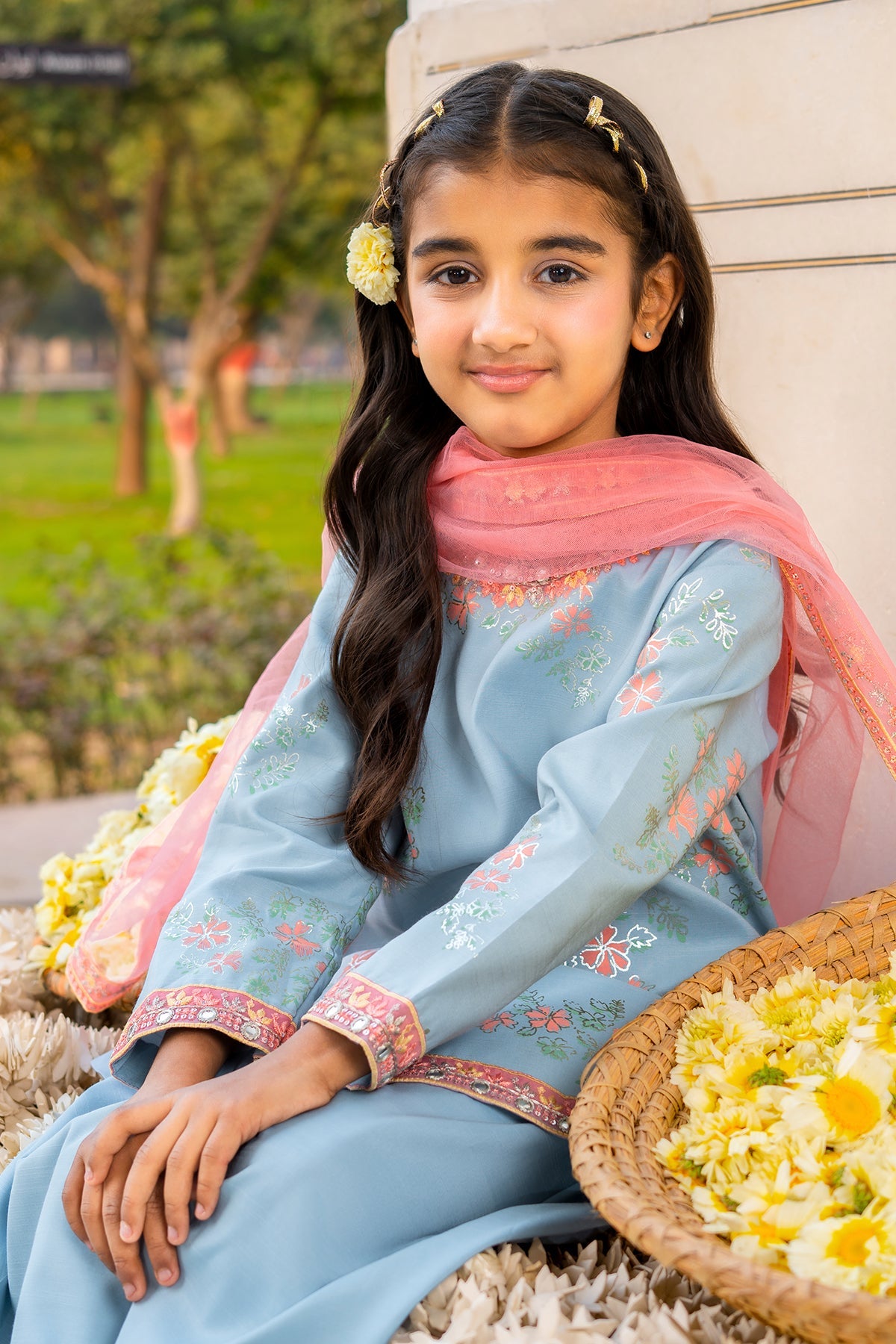 3-PC Embroidered Raw-Silk Suit  CKP-6-378