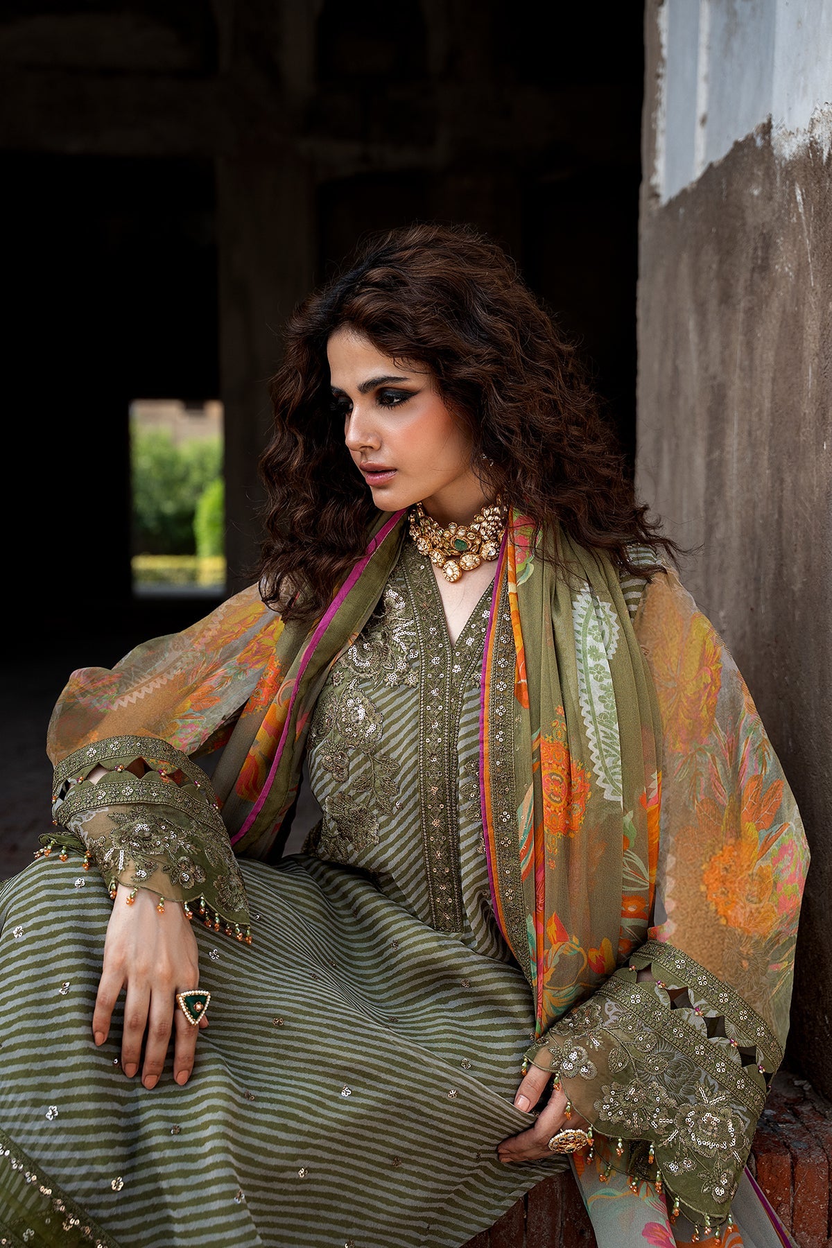 3-PC Stitched Embroidered Chiffon Collection VSLW6-05P