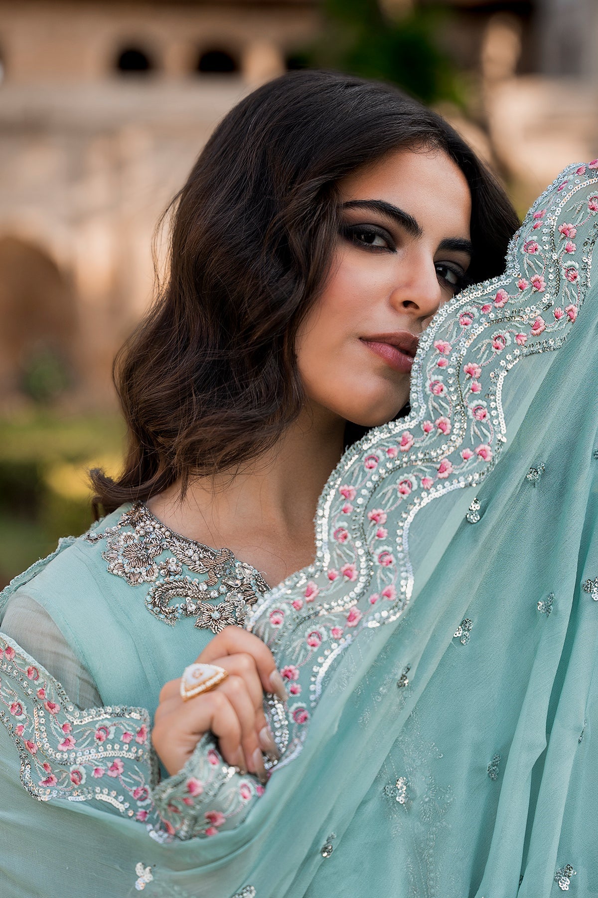 3-PC Embroidered Chiffon CMA-6-415