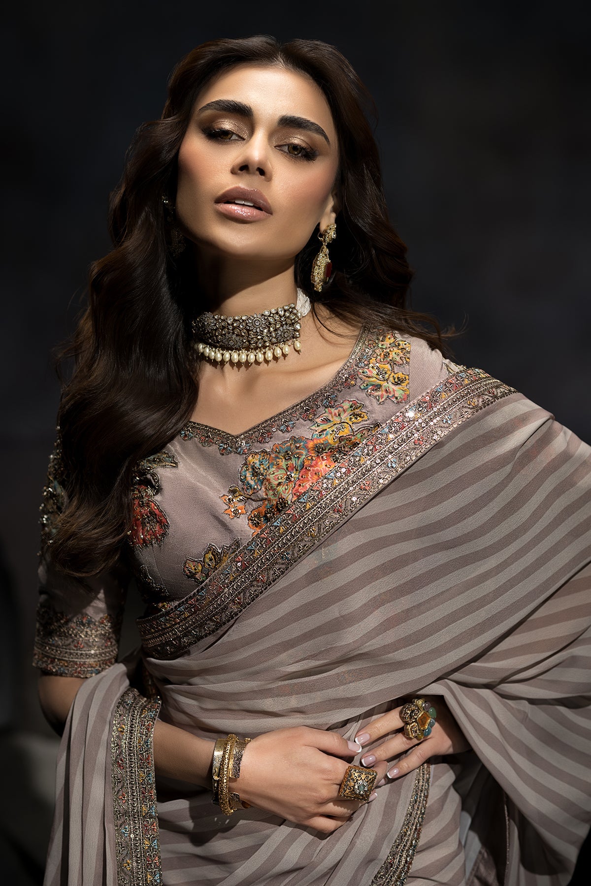 3-PC Stitched Premium Saree Collection  CSS6-06P