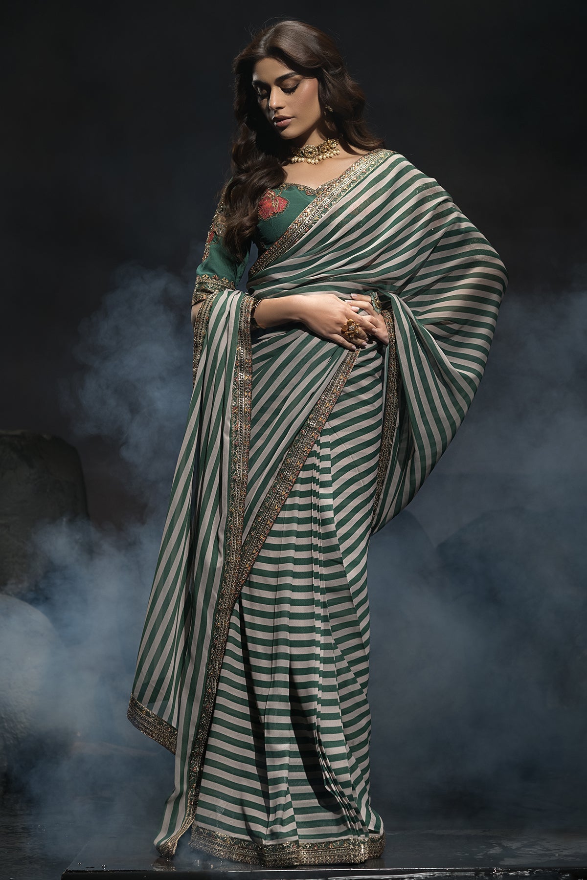 3-PC Stitched Premium Saree Collection  CSS6-04P