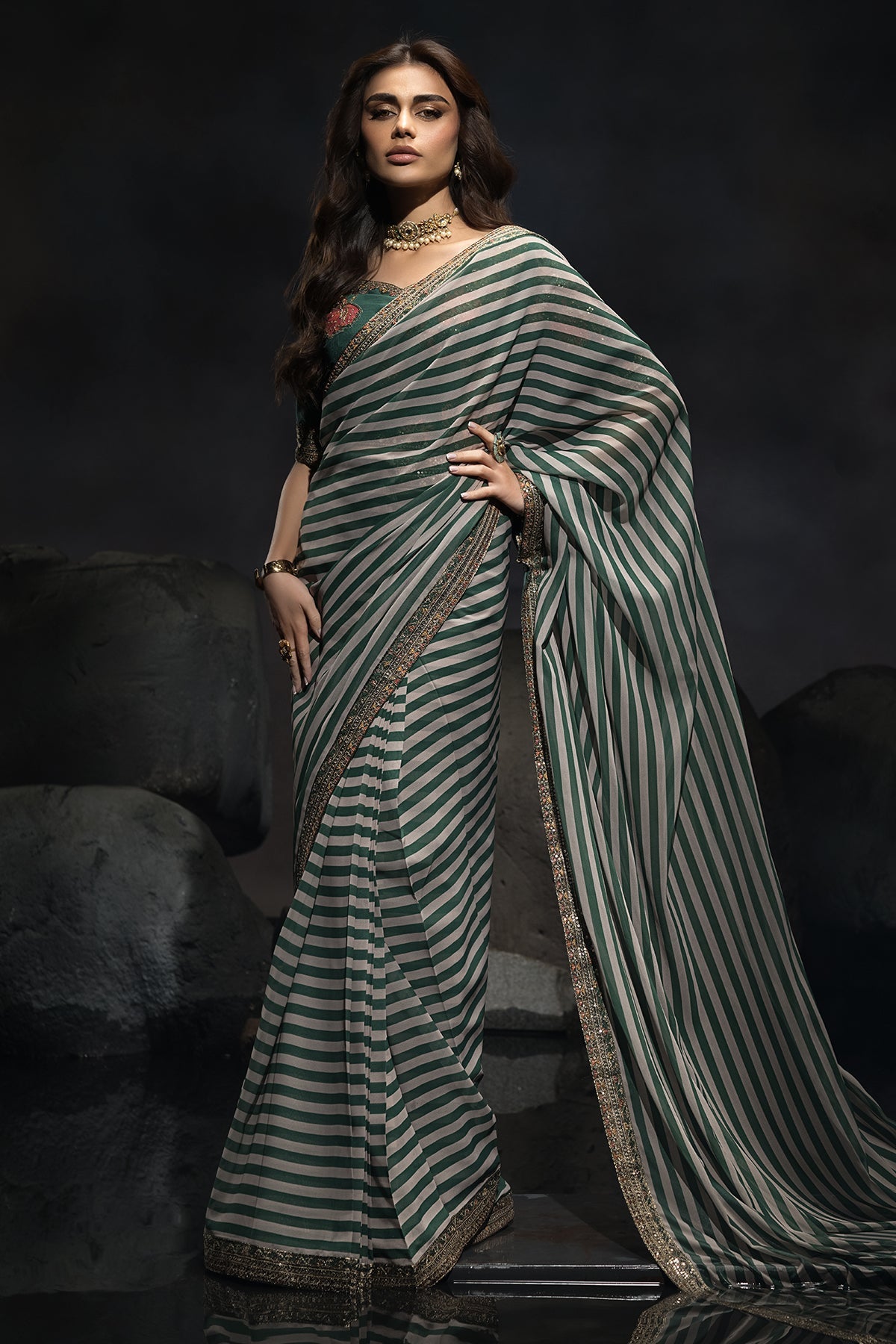 3-PC Stitched Premium Saree Collection  CSS6-04P