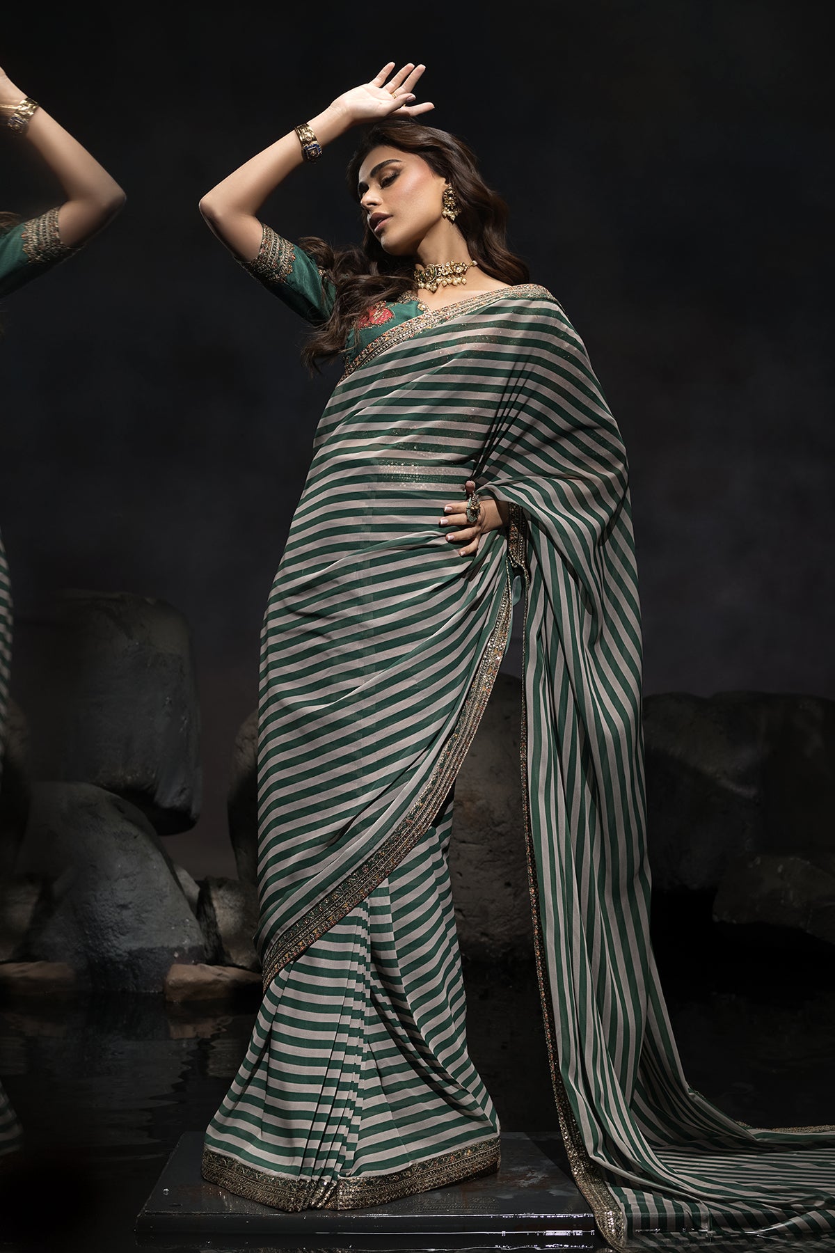 3-PC Stitched Premium Saree Collection  CSS6-04P