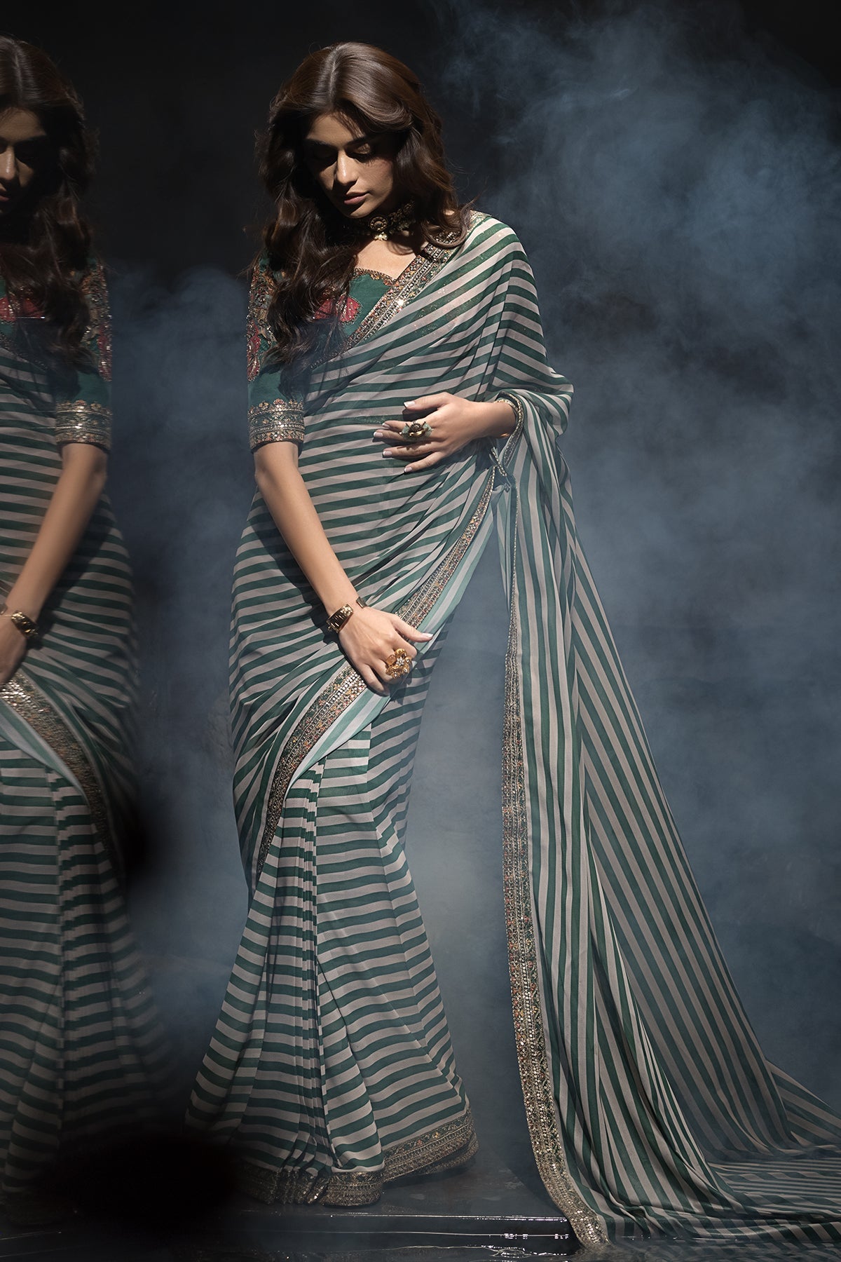 3-PC Stitched Premium Saree Collection  CSS6-04P