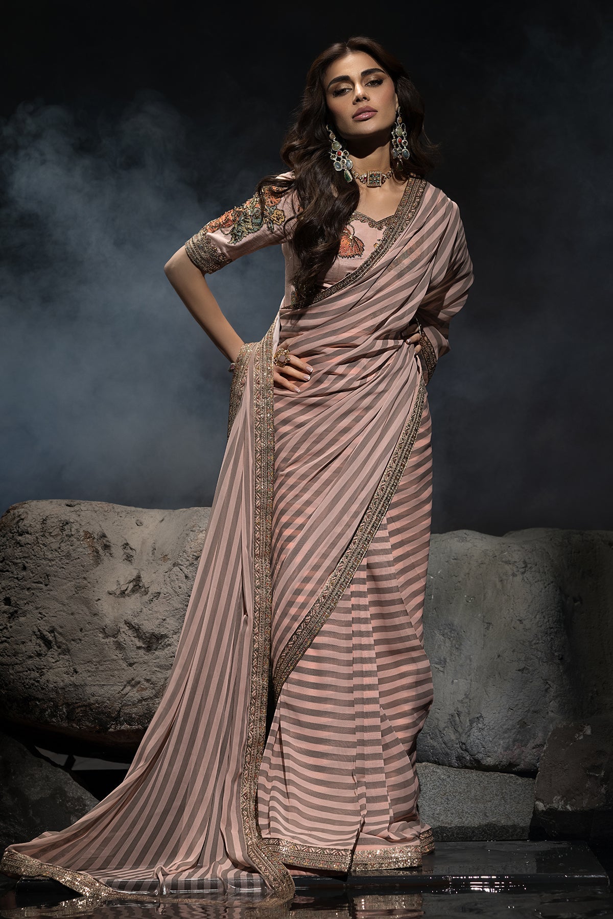 3-PC Stitched Premium Saree Collection  CSS6-02P