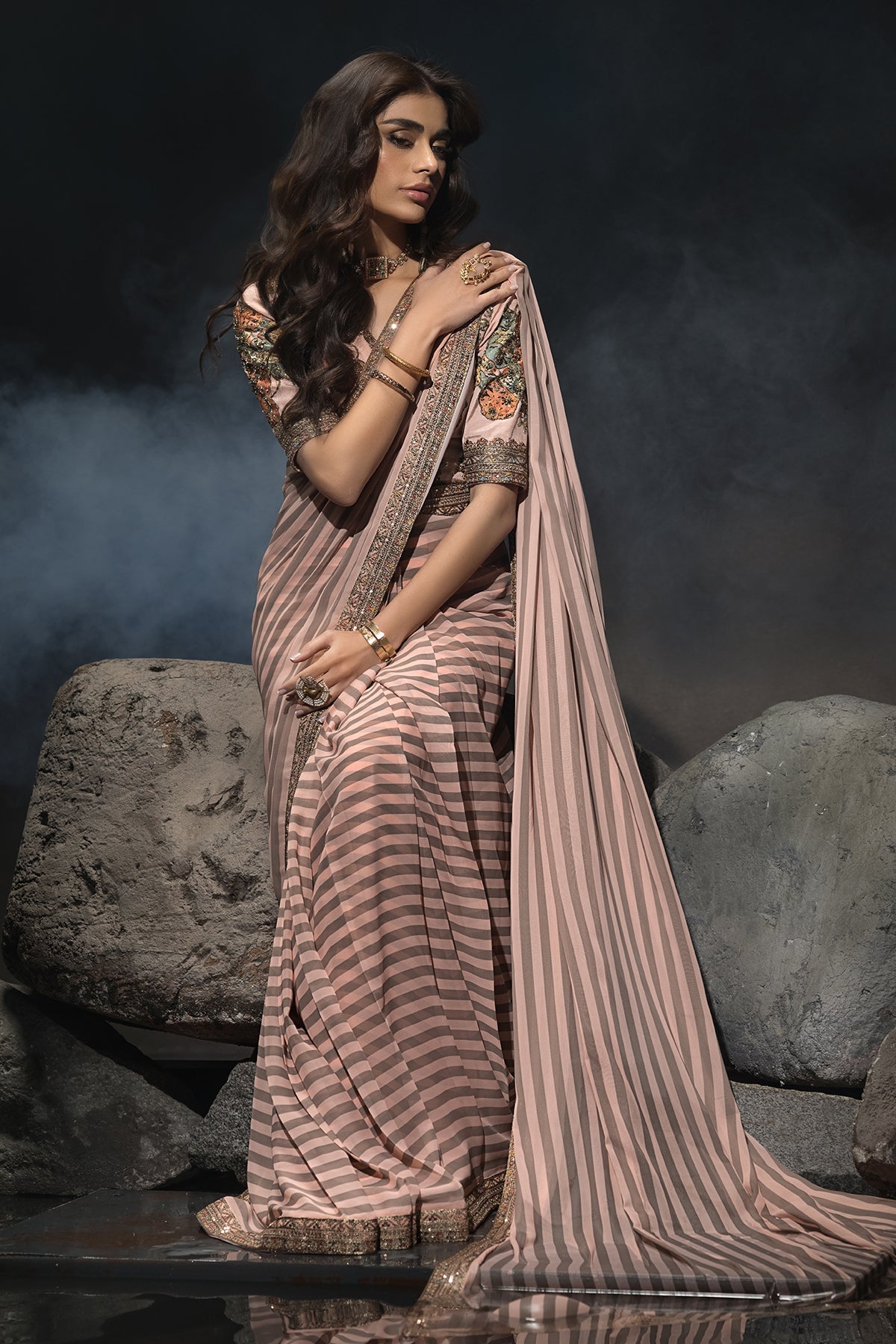 3-PC Stitched Premium Saree Collection  CSS6-02P