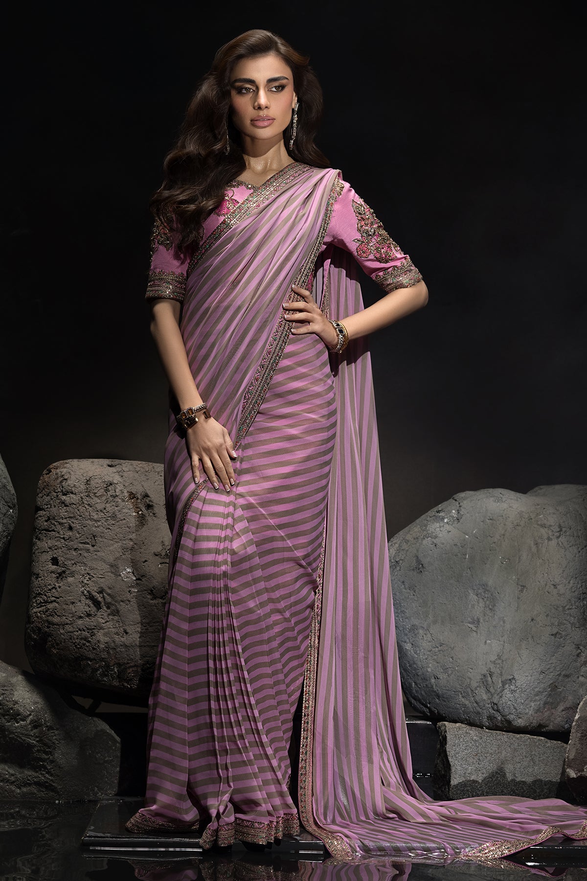 3-PC StitchedPremium Saree Collection  CSS6-03P
