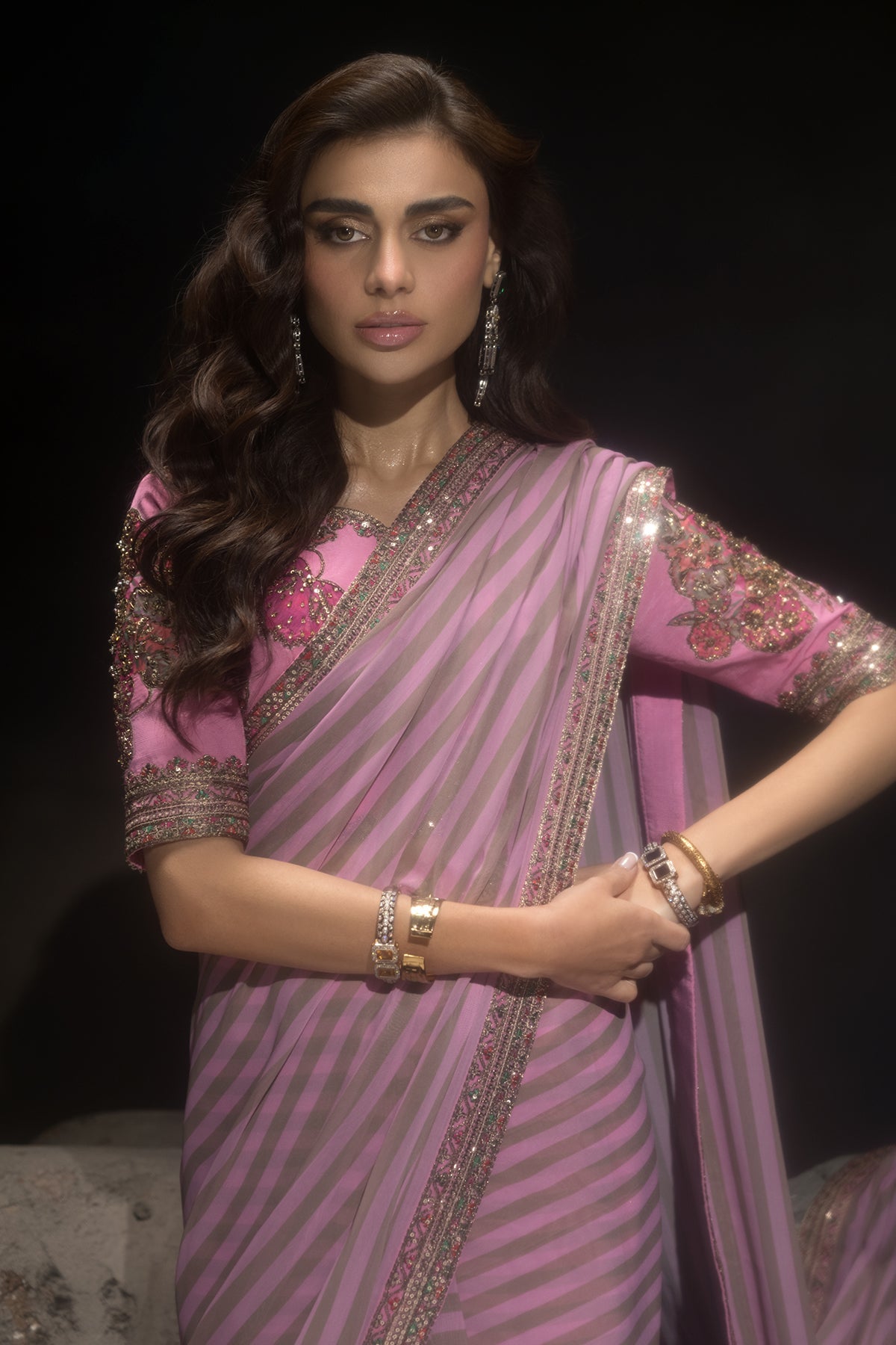 3-PC StitchedPremium Saree Collection  CSS6-03P