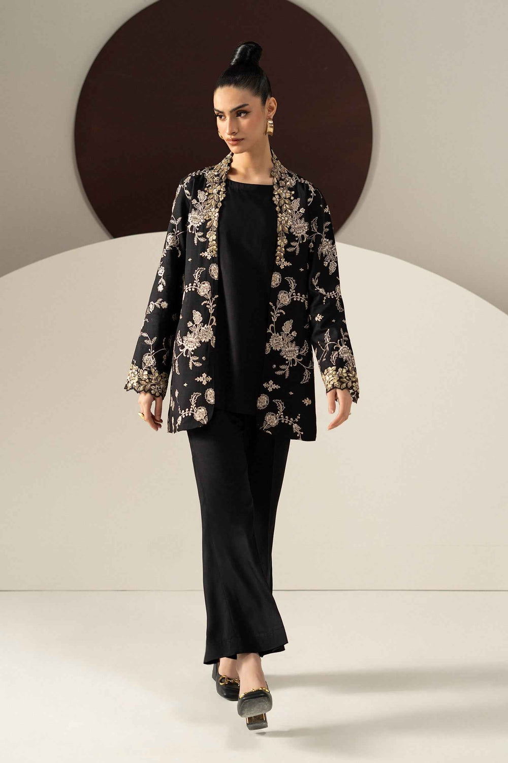 2 Piece Embroidered Linen Suit