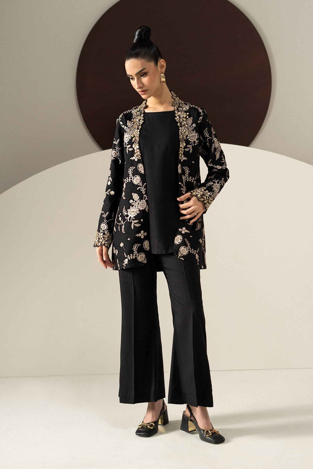 2 Piece Embroidered Linen Suit